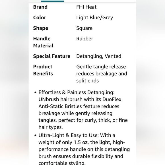 FHI Heat Unbrush Wet & Dry Detangling Brush - Sky - Picture 11 of 13